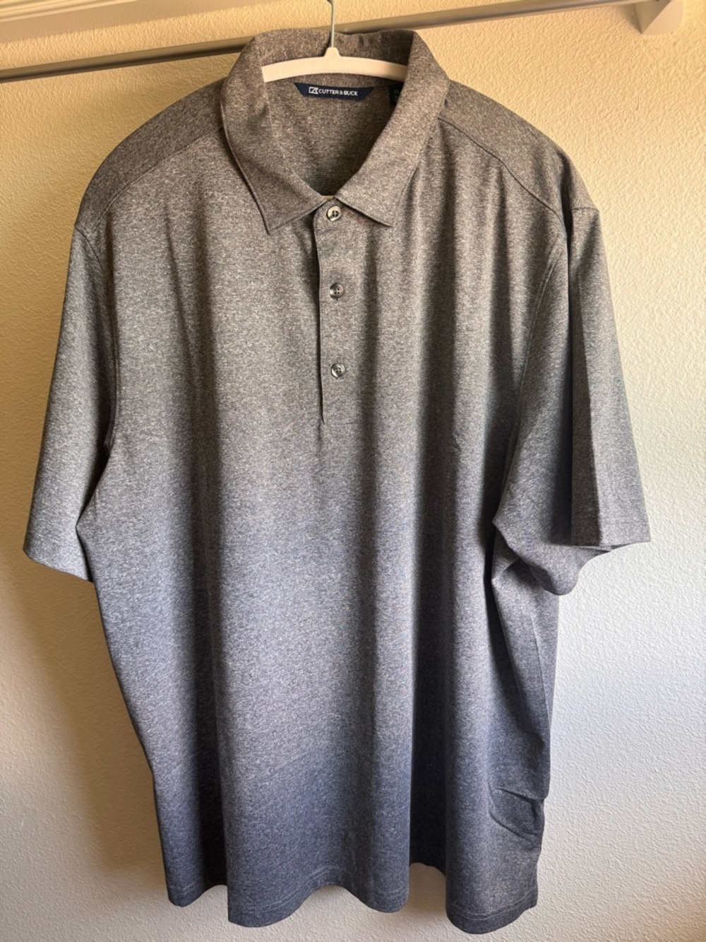 Cutter & Buck Men’s Heather Charcoal Grey Polo Size XL